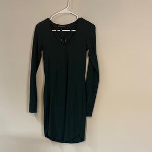 Derek Heart Dark Green Long Sleeve Dress